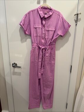 Universal Thread Pink Collared Utility Top with Chest Pockets